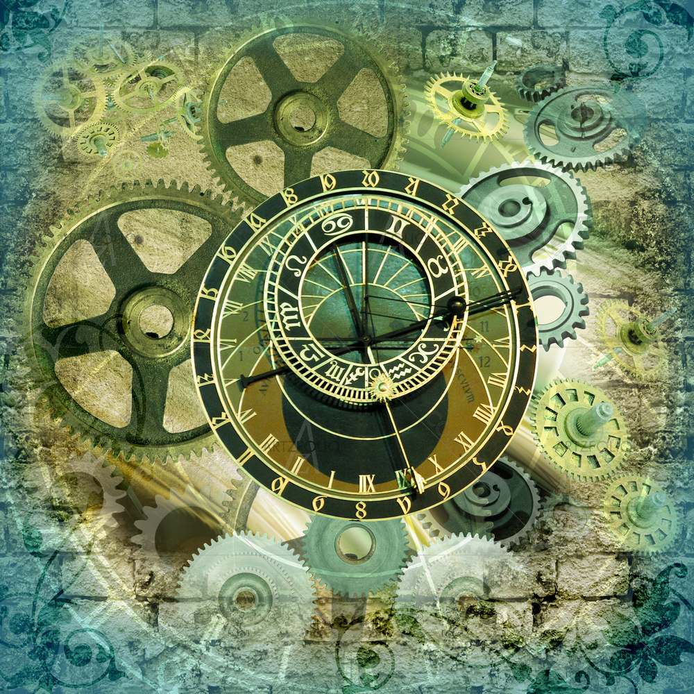 Time Machine and Clock — custom-size art design 5009336