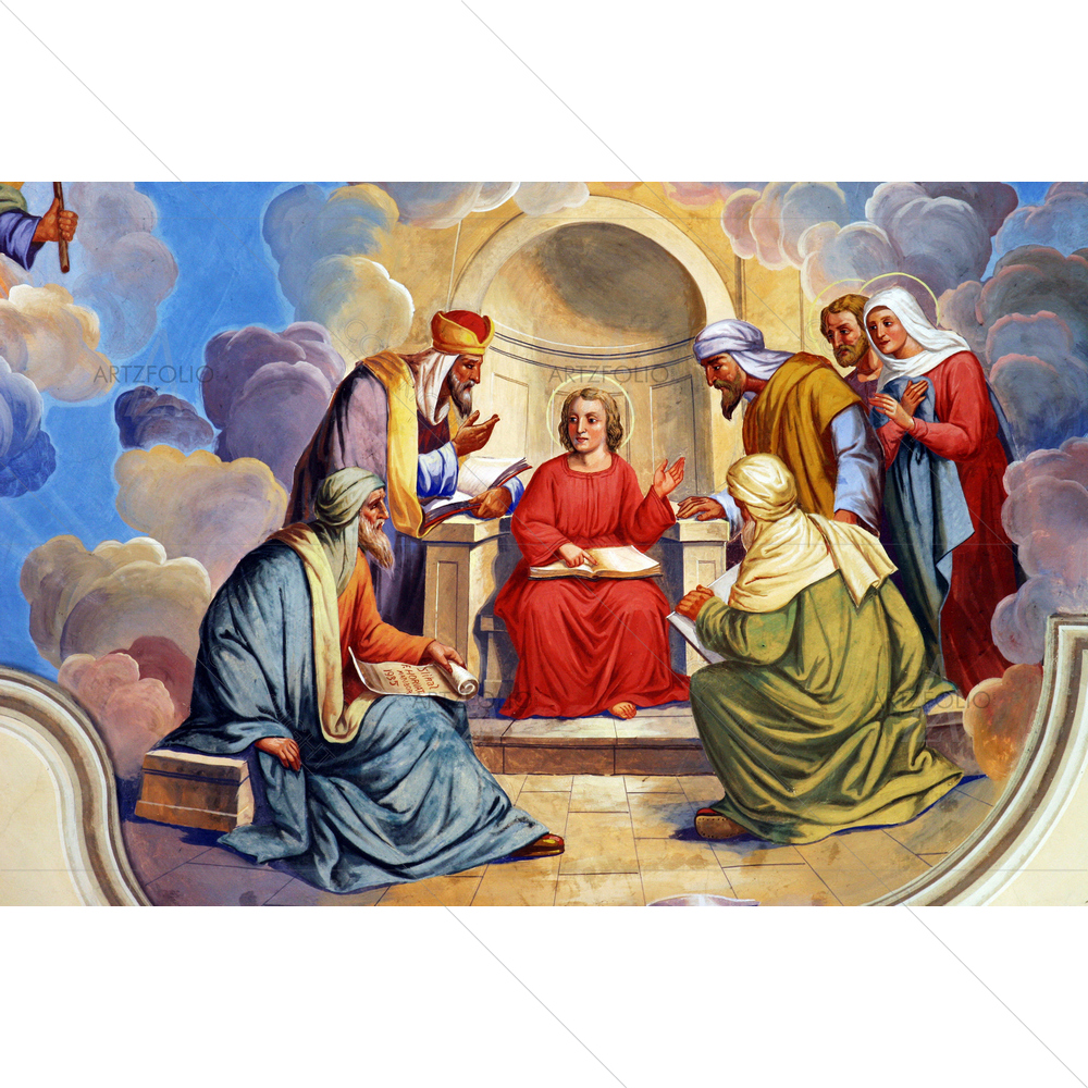 Twelve Year Old Jesus in Temple — custom-size art design 5009347