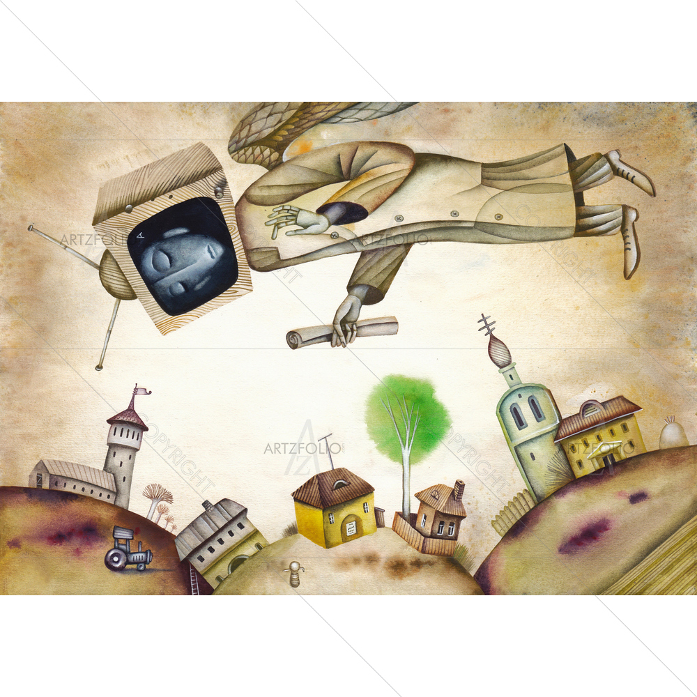 Allegory of Totalitarian Television — custom-size art design 5009356