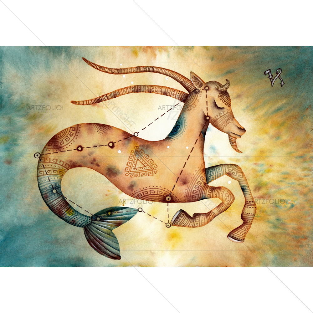 Capricorn Zodiac Star — custom-size art design 5009366