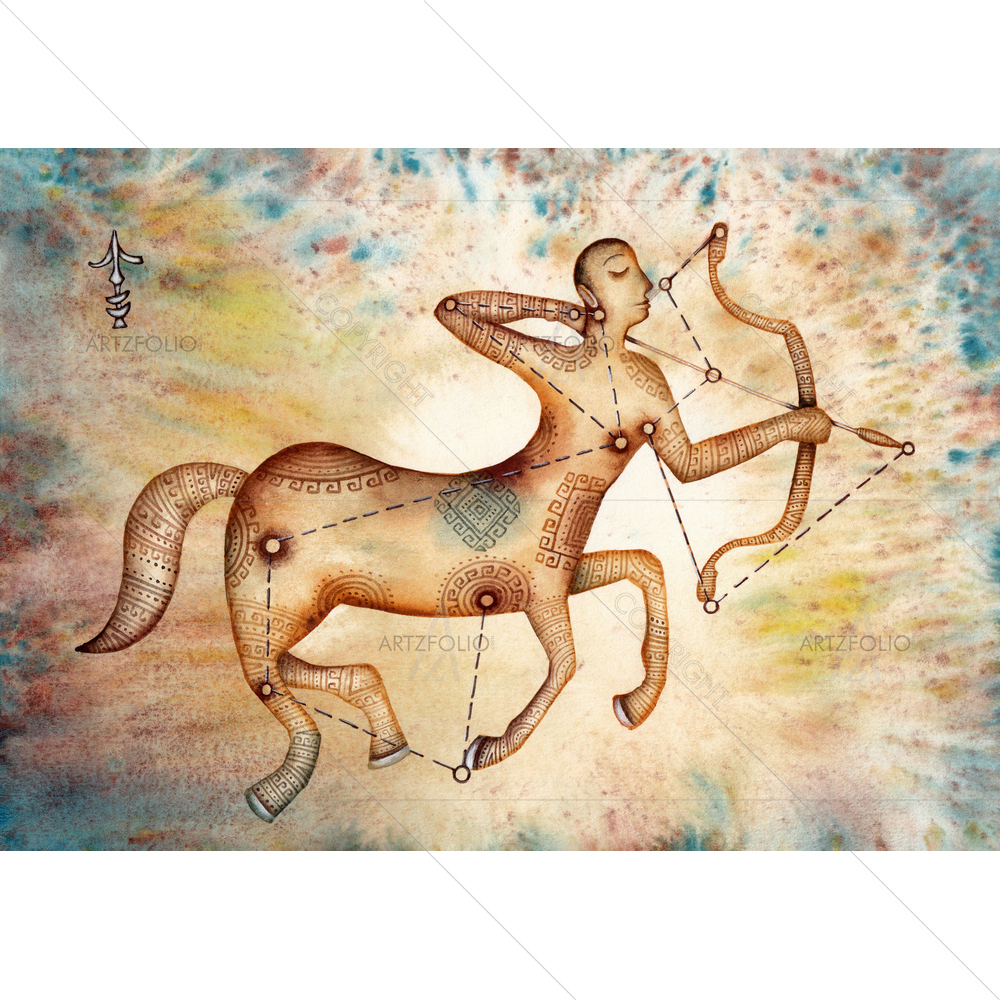Sagittarius Zodiac Star Sign D1 — custom-size art design 5009369