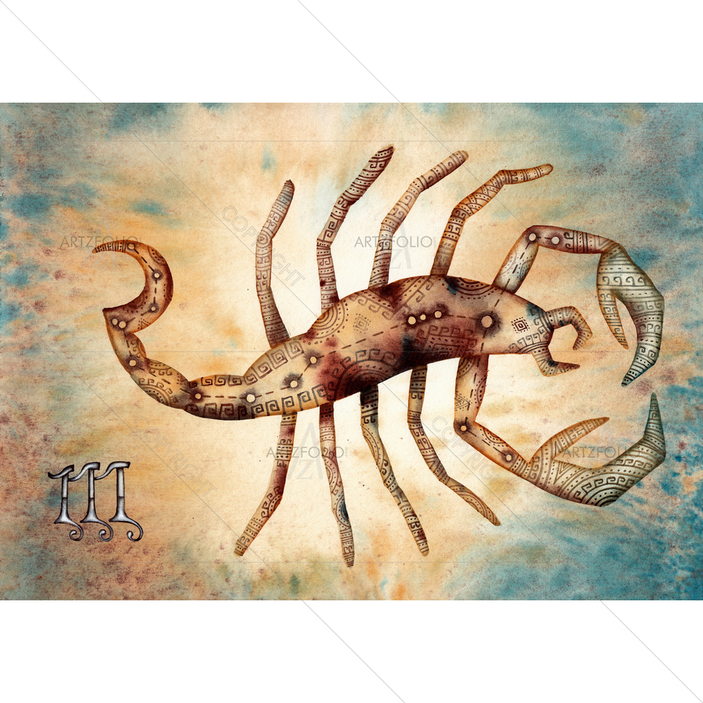 Scorpio Zodiac Star Sign D1 — custom-size art design 5009371