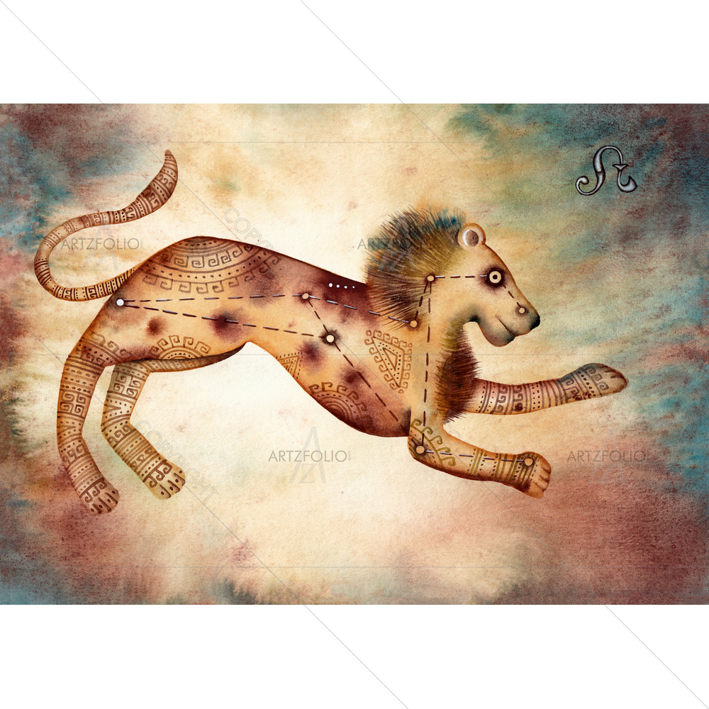 Leo Zodiac Star Sign D1 — custom-size art design 5009372