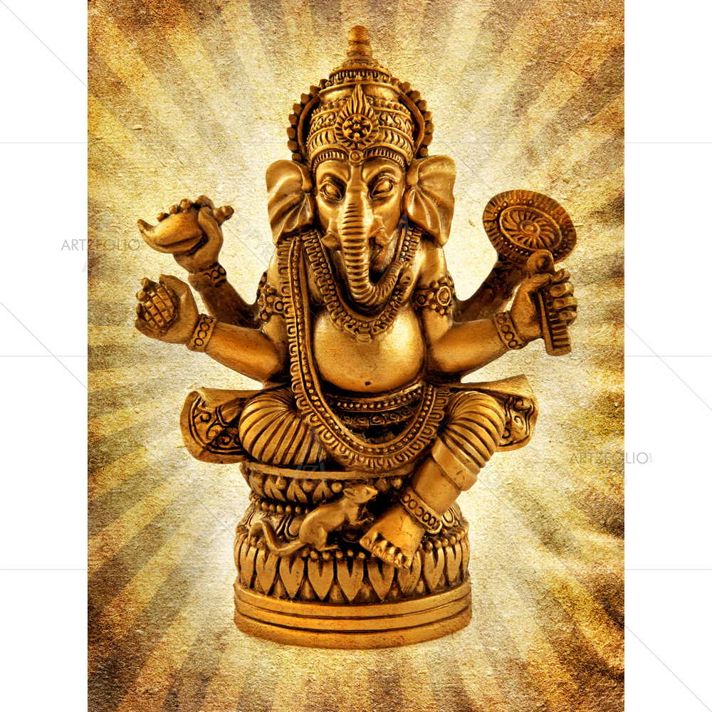 Hindu God Ganesh D6 — Devotional custom art by ArtzFolio