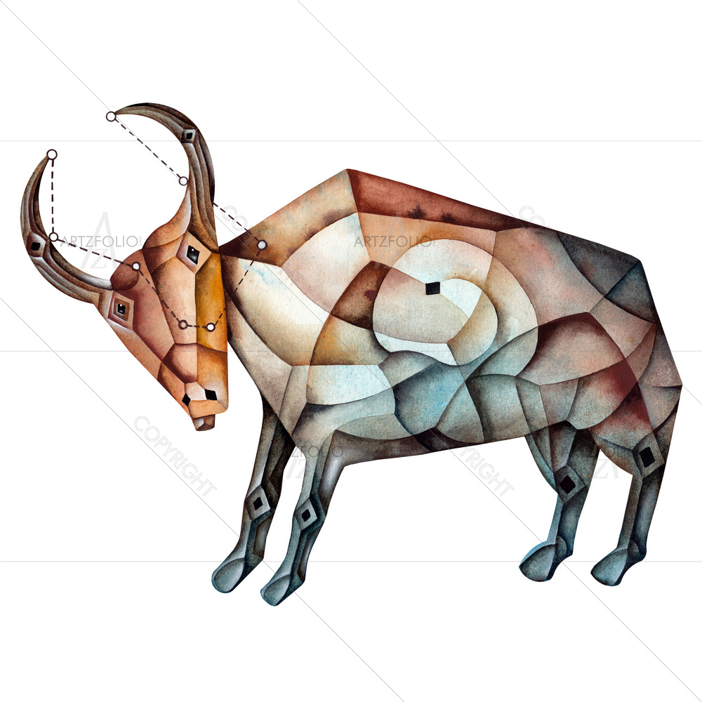 Taurus Zodiac Star Sign D2 — custom-size art design 5009395