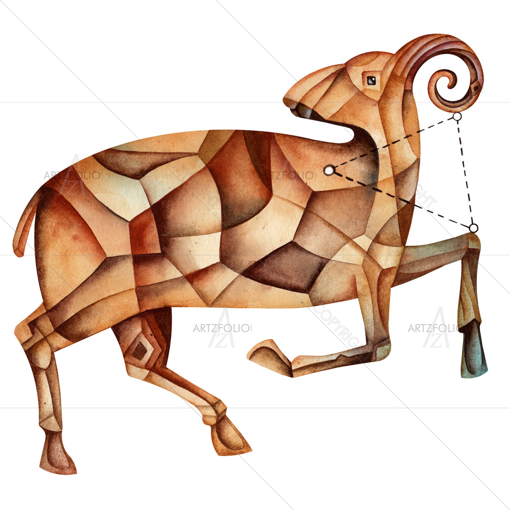 Aries Zodiac Star Sign D1 — custom-size art design 5009397