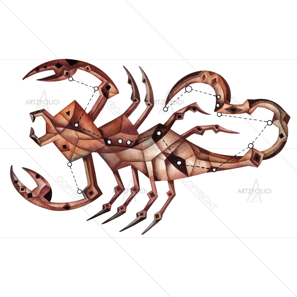 Scorpio Zodiac Star Sign D2 — Cubism custom art by ArtzFolio