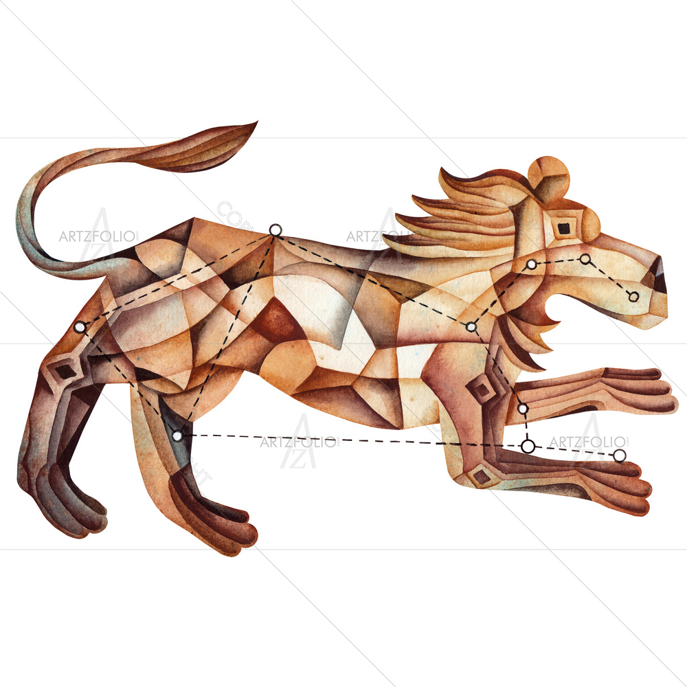 Leo Zodiac Star Sign D2 — custom-size art design 5009402