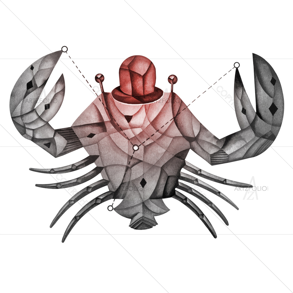 Cancer Zodiac Star Sign D3 — custom-size art design 5009409