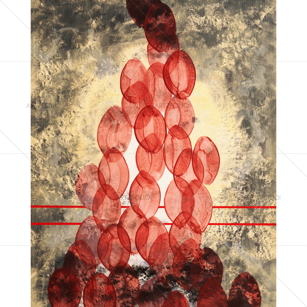 Red Ovals — custom-size art design 5009427