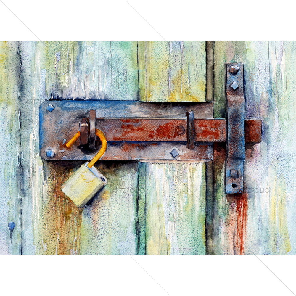 Watercolor Rusty Bolt — Books custom art by ArtzFolio