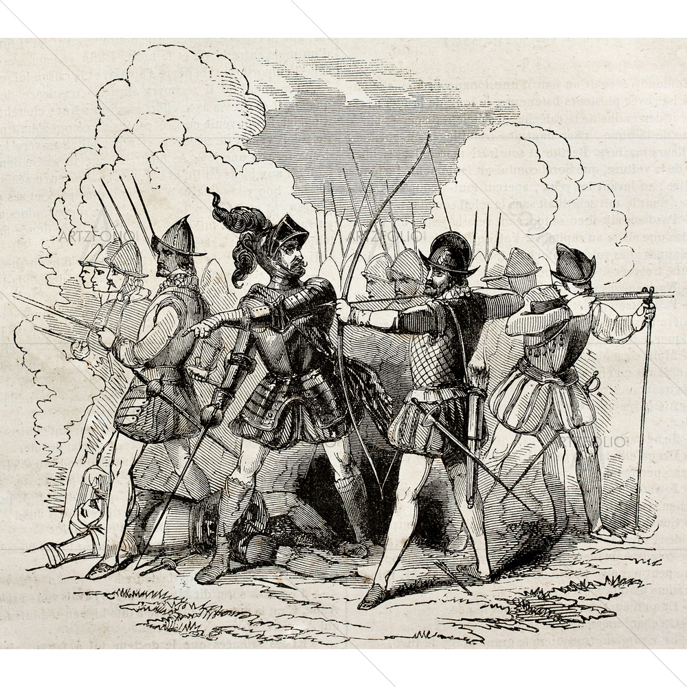 16th Century Soldiers and Weapons, 1840 — custom-size art design 5009451