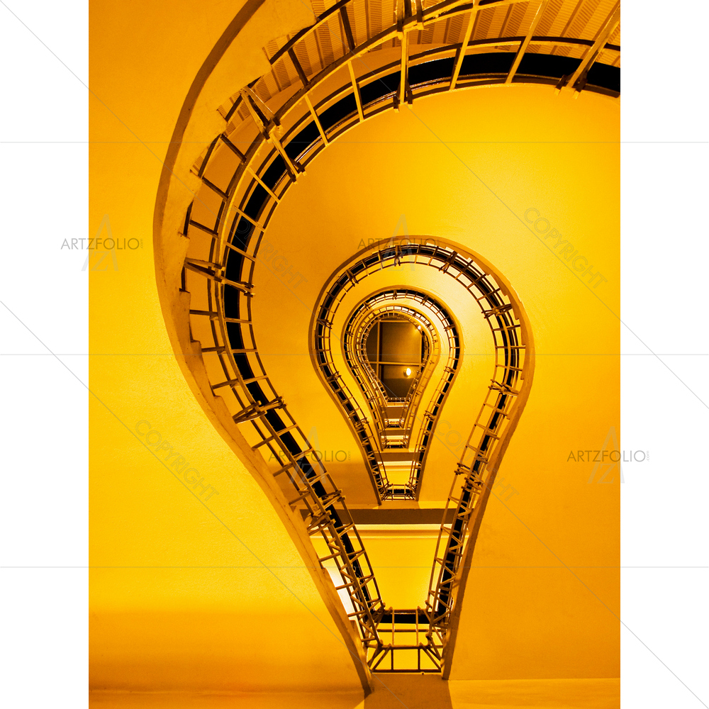 Stairs at Prague — Fluid marble custom art by ArtzFolio