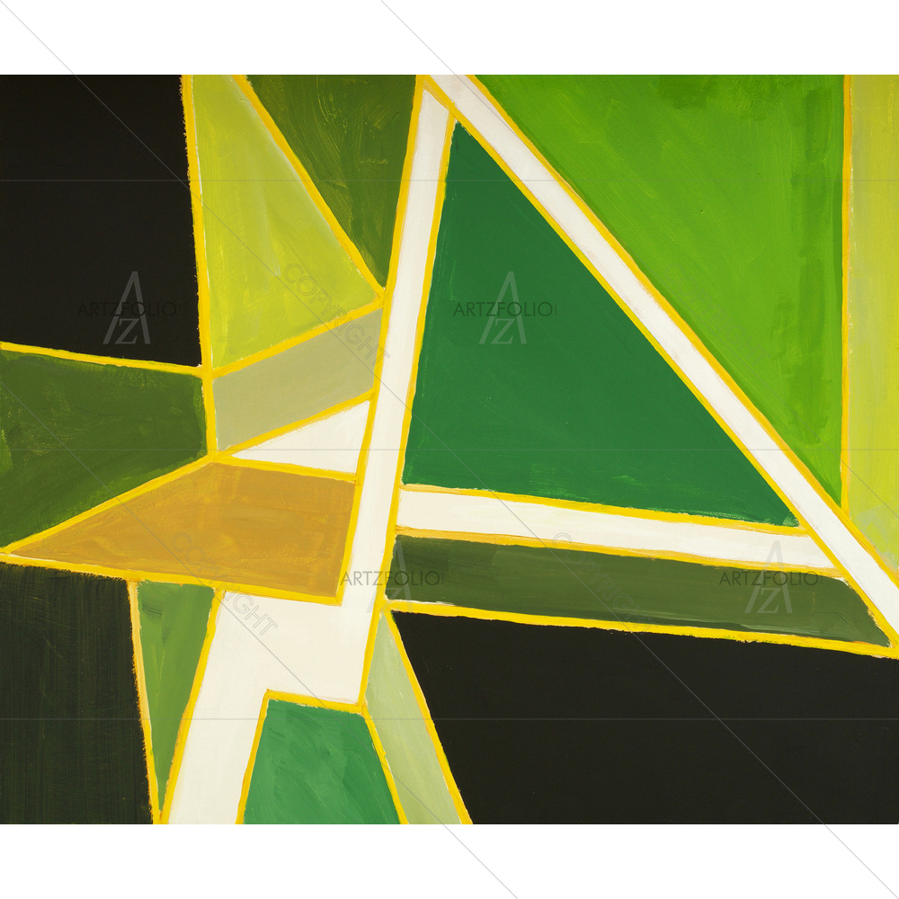 Green Geometric Shapes — Abstract custom art by ArtzFolio