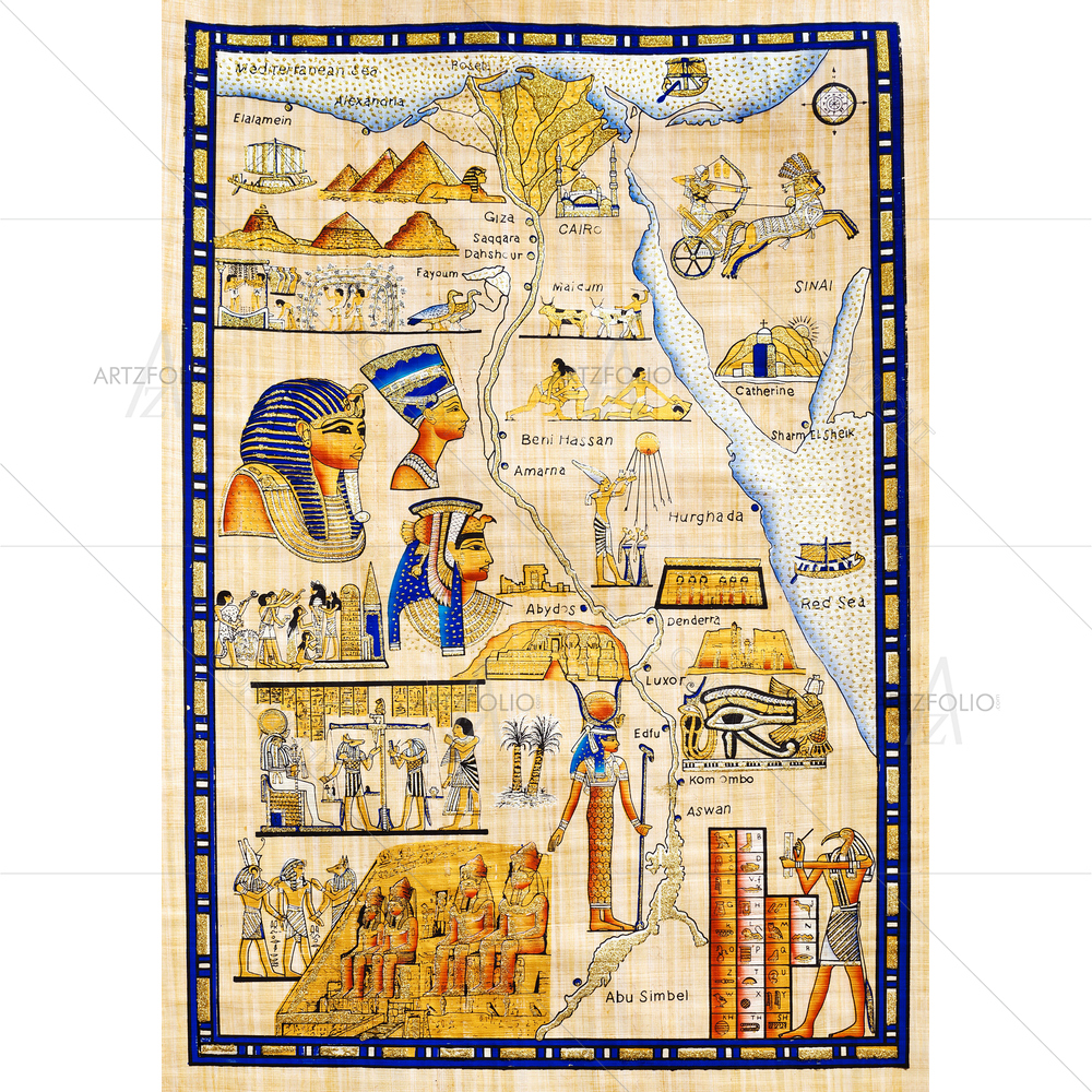 Egypt Papyrus Map — custom-size art design 5009478