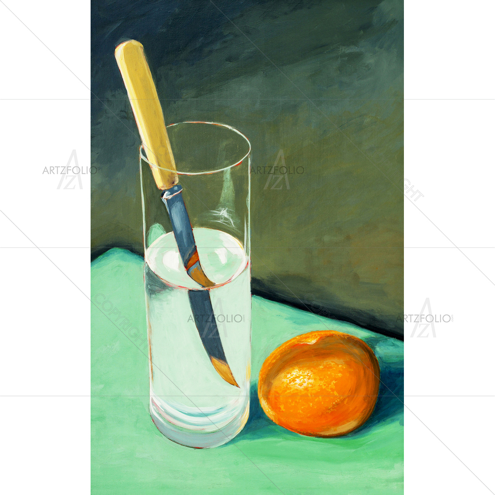 Still Life Knife and Tangerine — custom-size art design 5009484