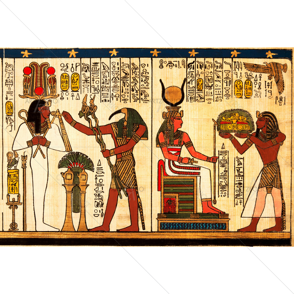 Egyptian Papyrus with Hieroglyphs — custom-size art design 5009493
