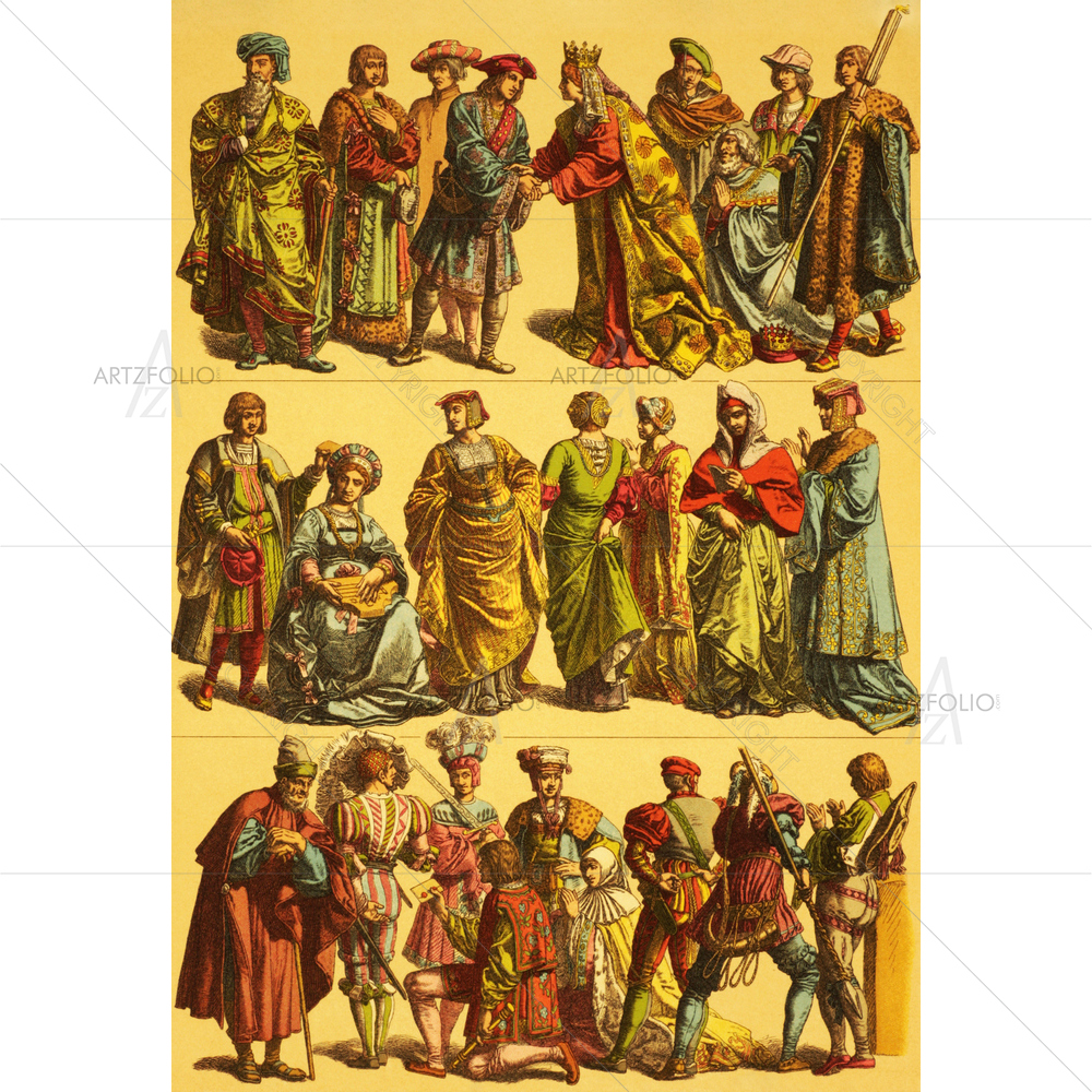 16th Century Netherlands Costumes, 1890 — custom-size art design 5009494