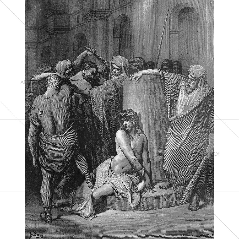 Jesus Scourged Holy Scriptures, Gustave Dore — custom-size art design 5009538