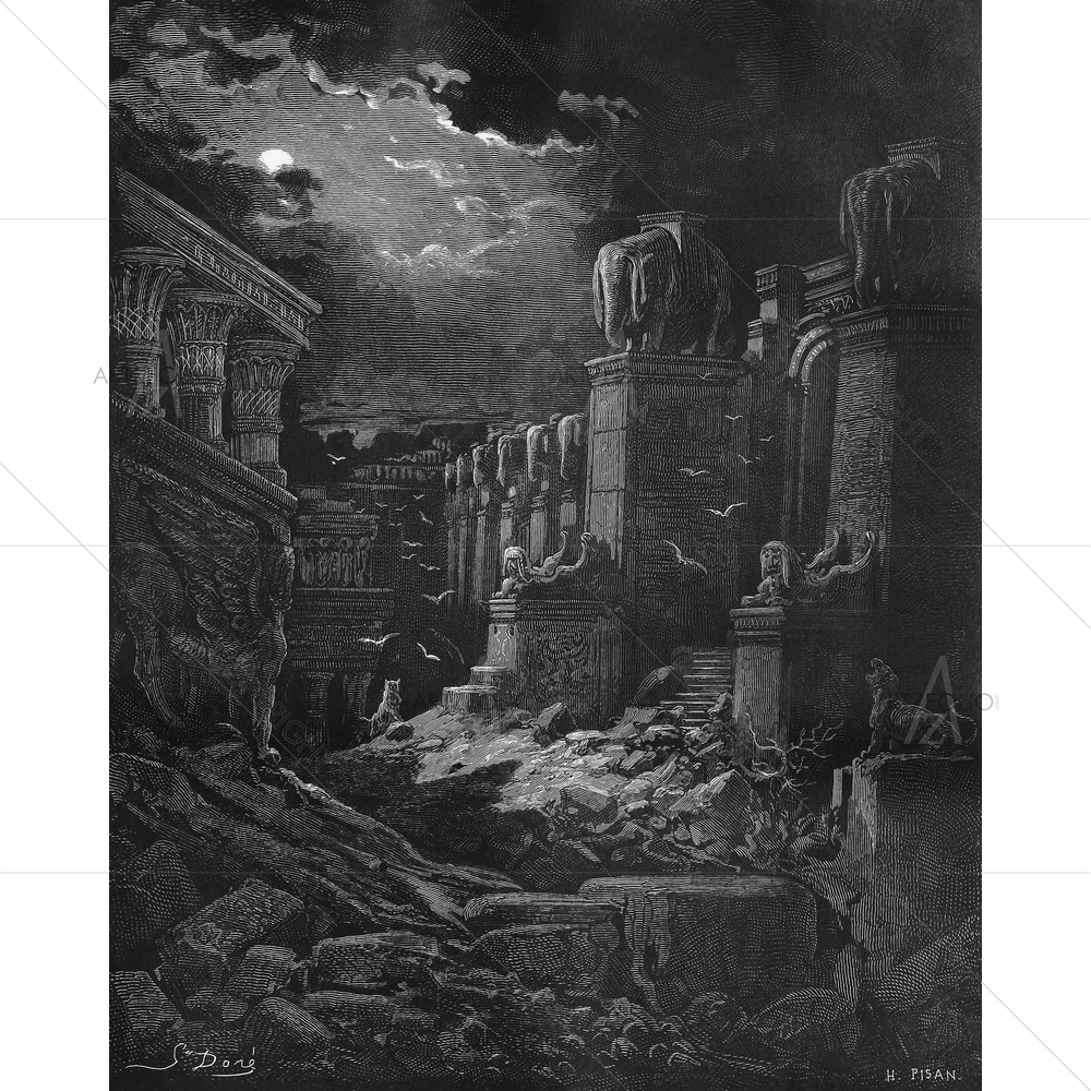 The Fall of Babylon, The Holy Scriptures — Devotional custom art by ArtzFolio