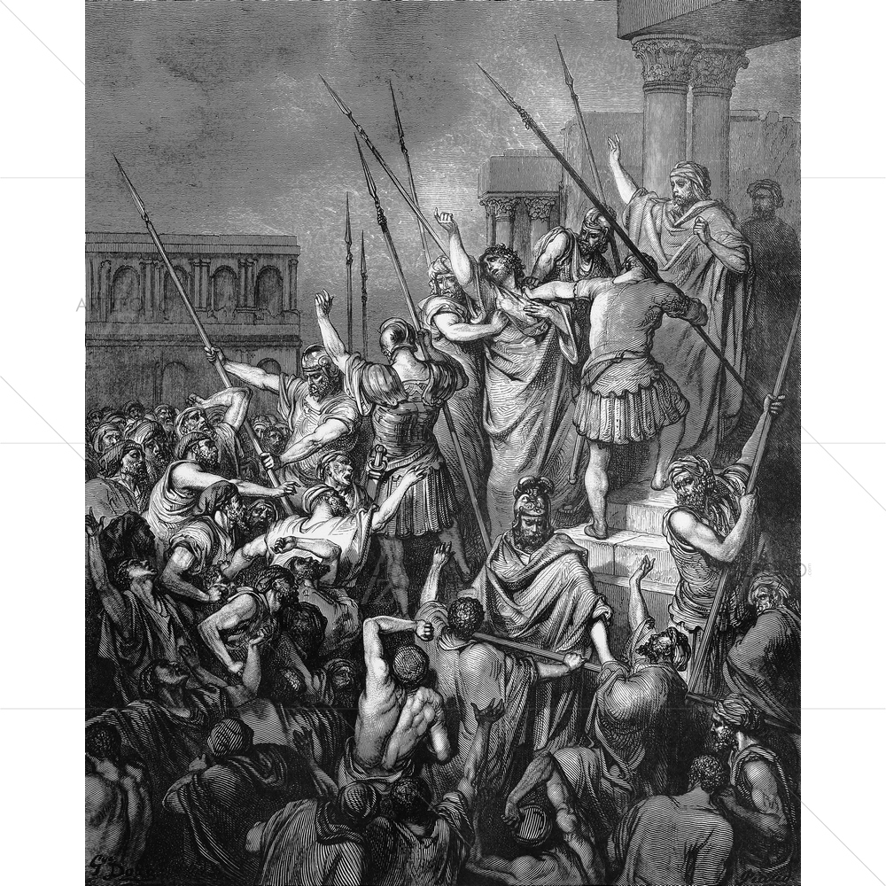 Paul is Rescued from Crowd, Gustave Dore — custom-size art design 5009551