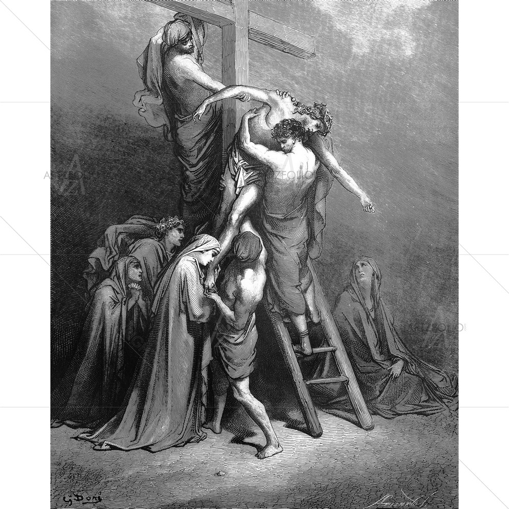 Joseph of Arimathea Brings Jesus Down From Cross, Gustave Dore — custom-size art design 5009564
