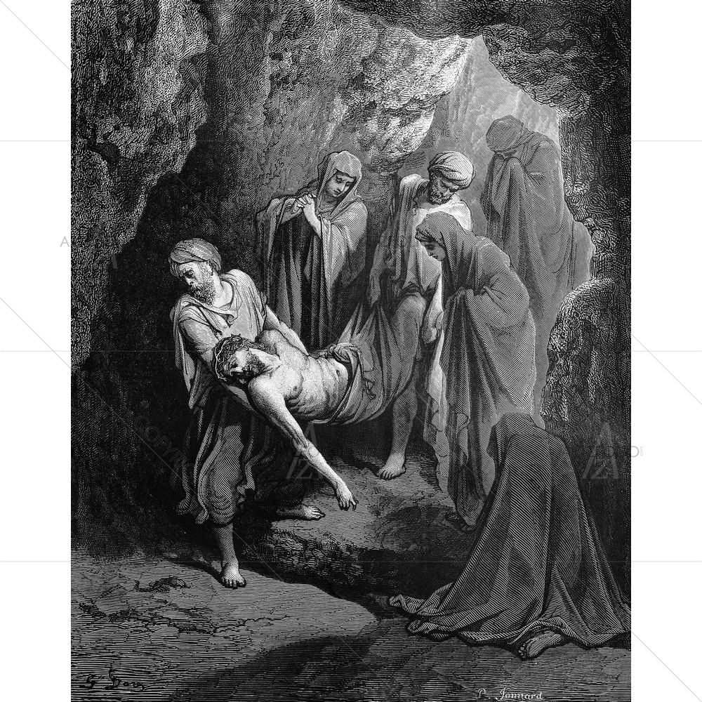 Jesus is Buried in Sepulcher, Gustave Dore — custom-size art design 5009566
