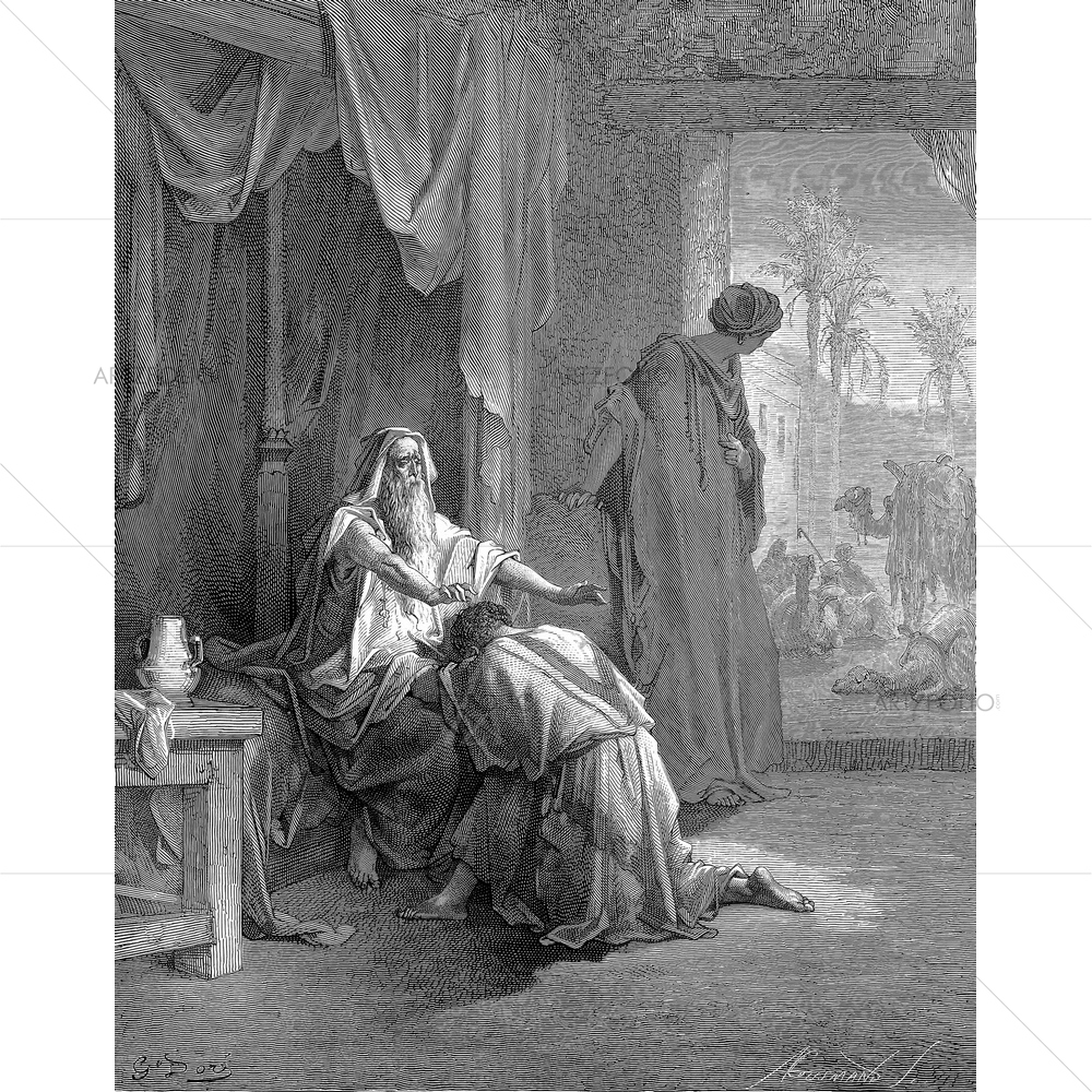 Issac Holy Scriptures, Gustave Dore — custom-size art design 5009570