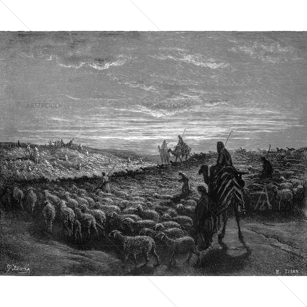 Abraham Journey Holy Scriptures, Gustave Dore — Devotional custom art by ArtzFolio
