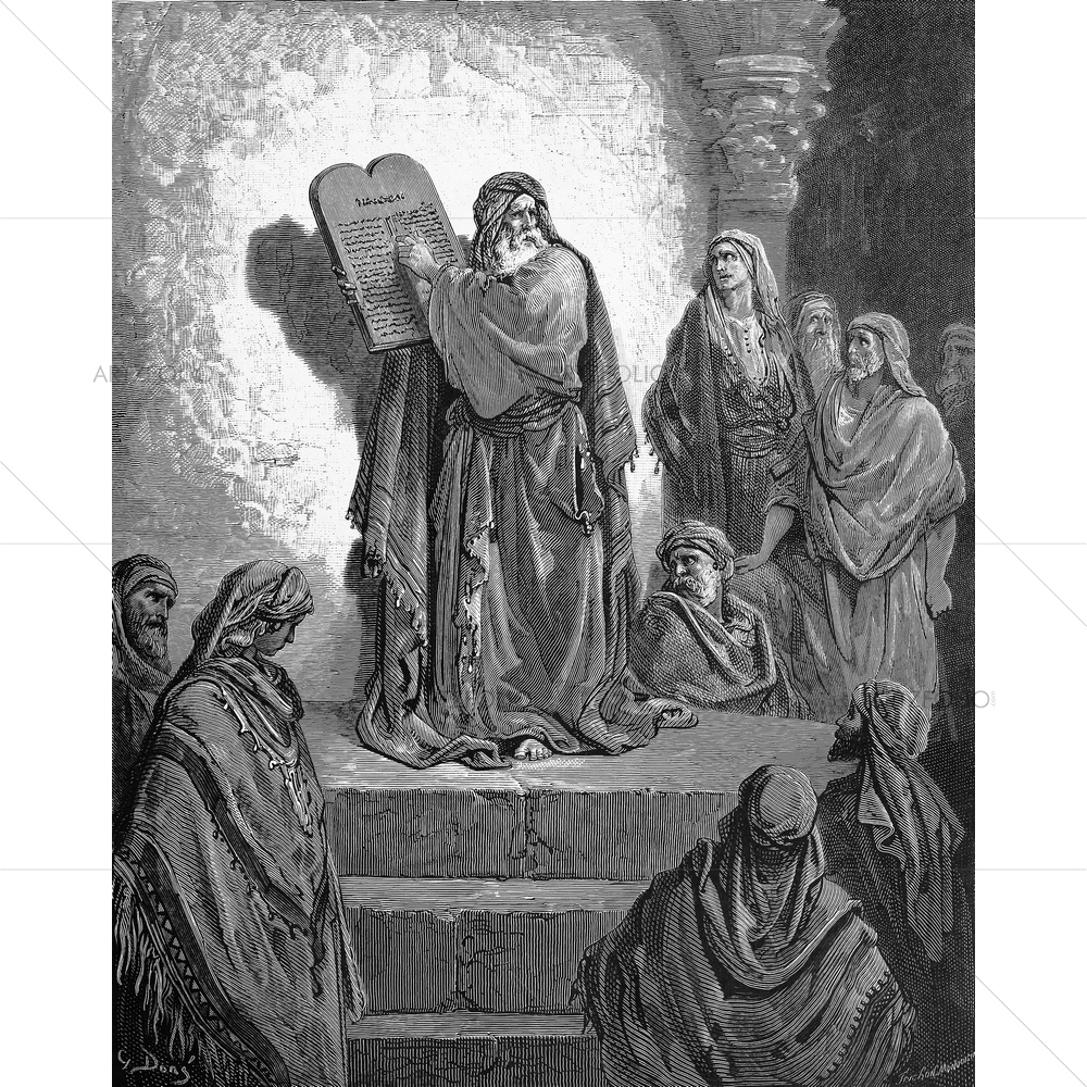 Ezra Reads Law Holy Scriptures, Gustave Dore — custom-size art design 5009587