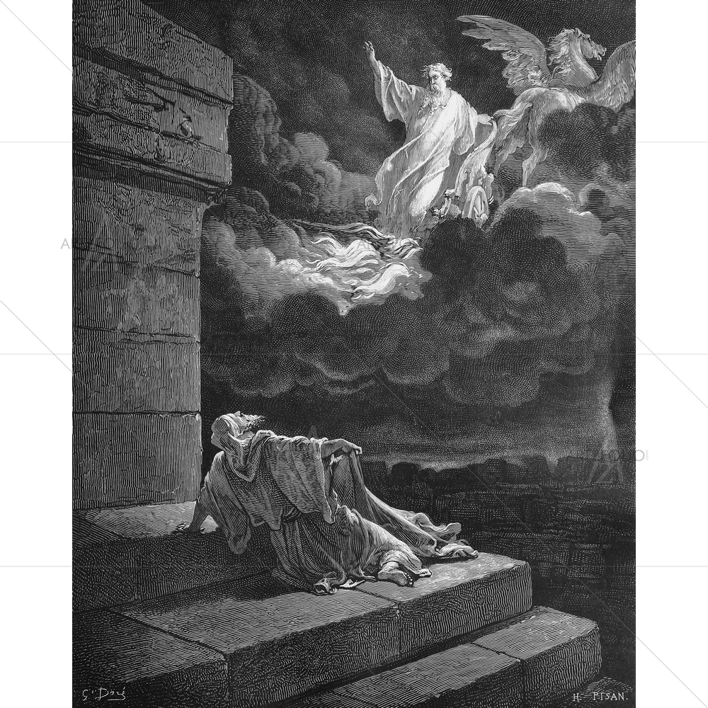 Elijah Ascends Holy Scriptures, Gustave Dore — custom-size art design 5009588