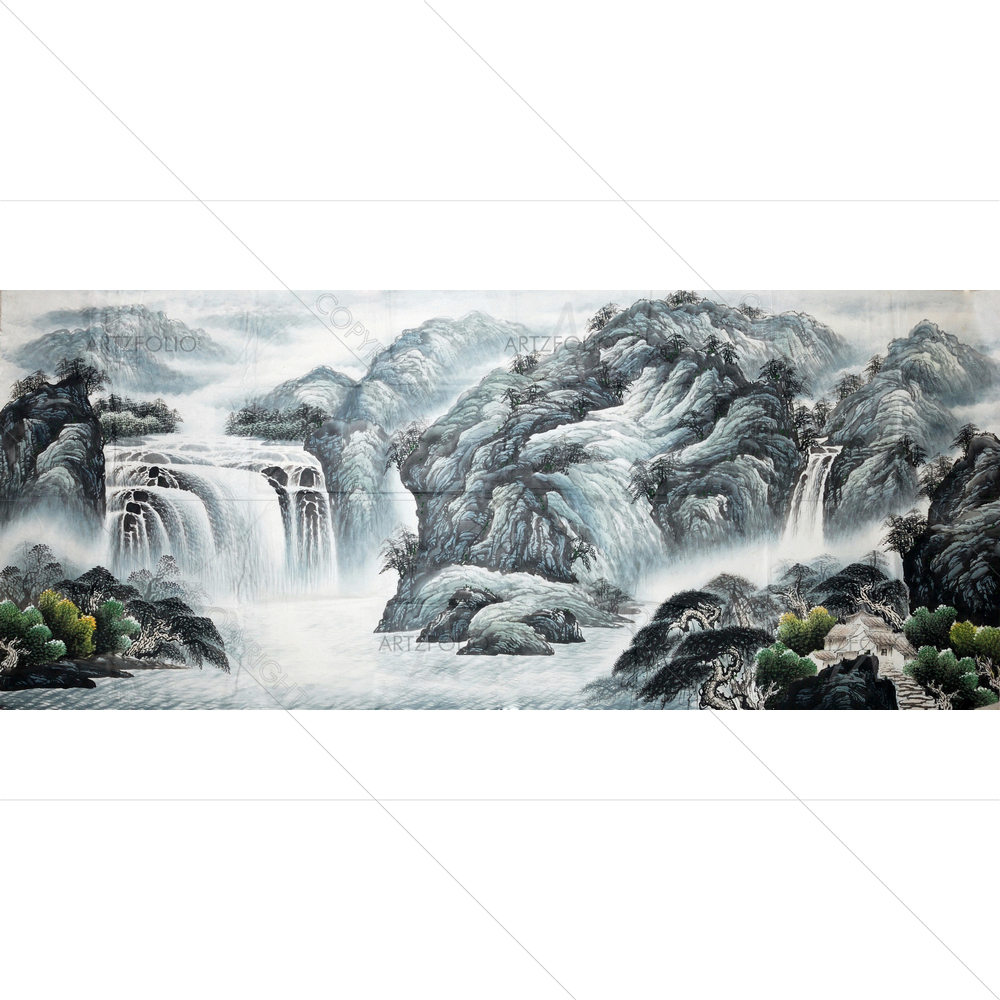 Waterfall Landscape — custom-size art design 5009617
