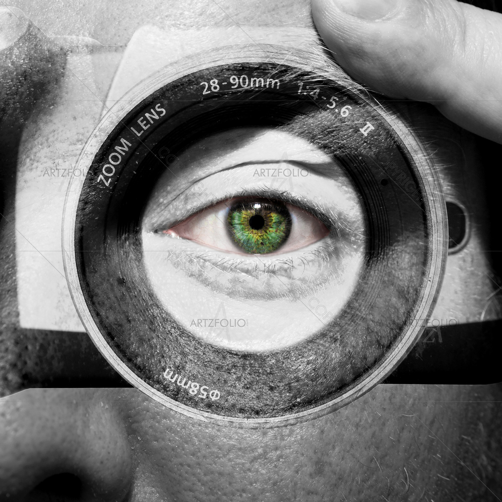 Camera Painted on Male Face — custom-size art design 5009620
