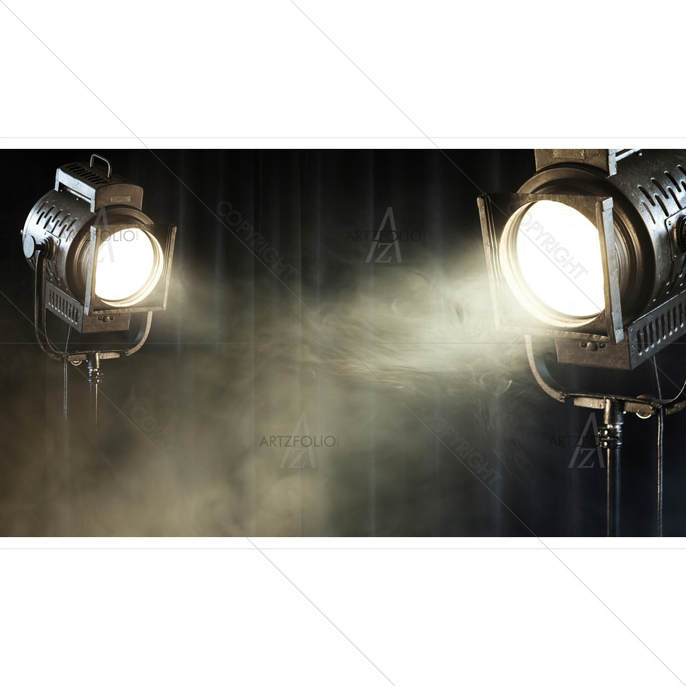 Theatre Spot Light on Curtain — custom-size art design 5009621