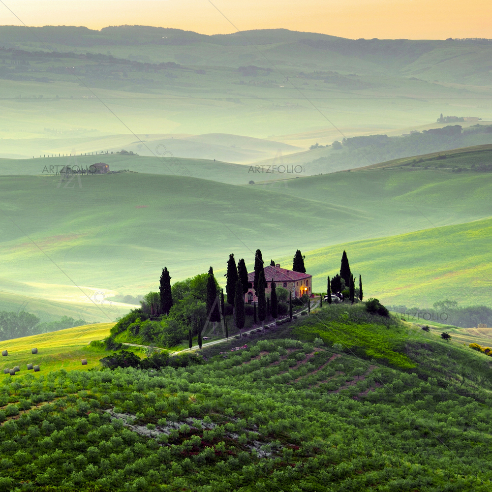 Tuscany Early Morning, Italy — custom-size art design 5009638