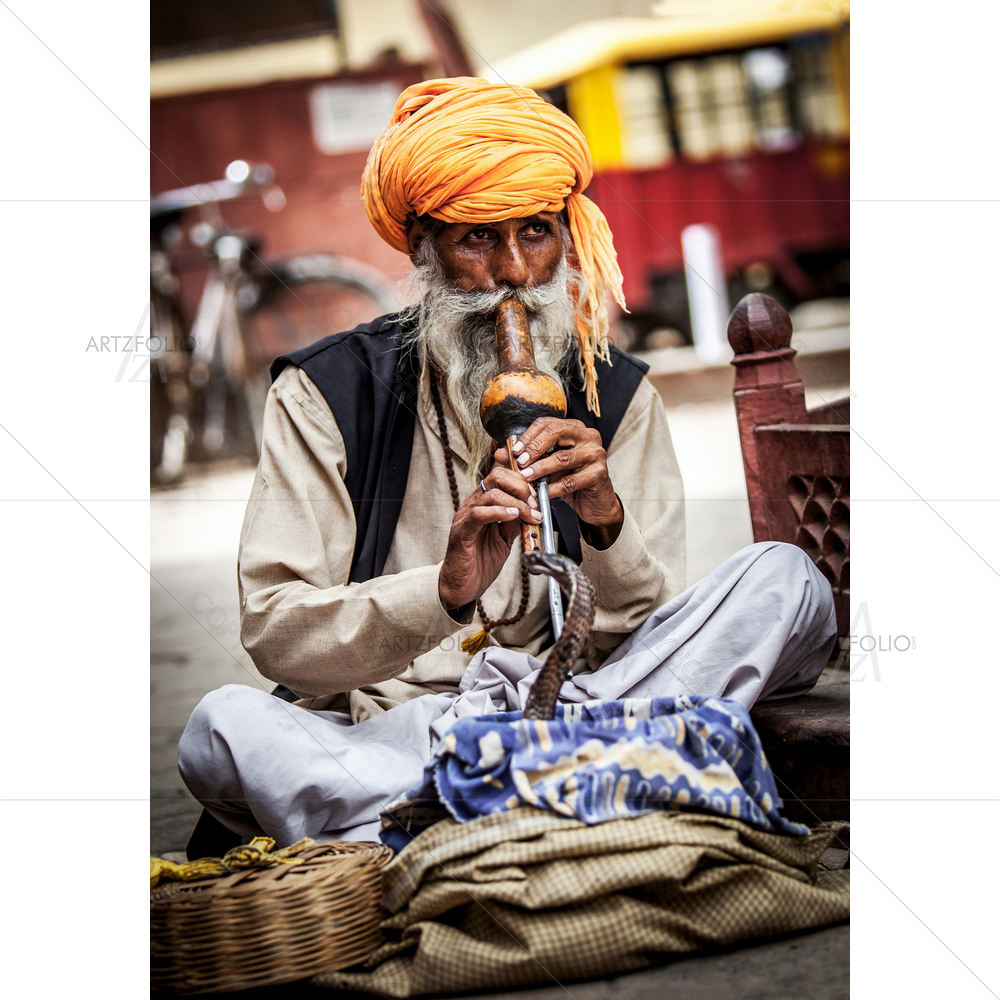 Street Snake Charmer, India — custom-size art design 5009641