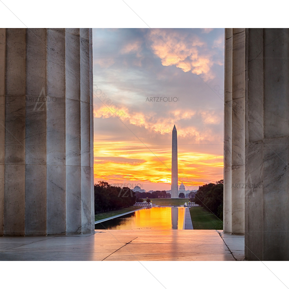 Washington Monument, Lincoln Memorial — custom-size art design 5009657