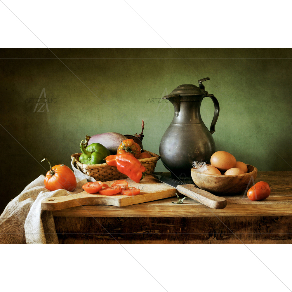 Still Life with Red Peppers — Ancient custom art by ArtzFolio