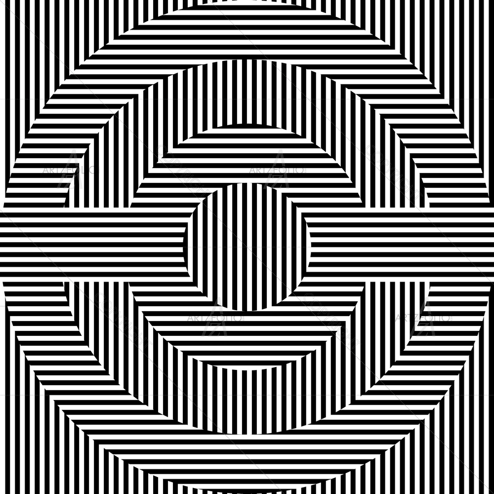 Black & White Circles — custom-size art design 5009686