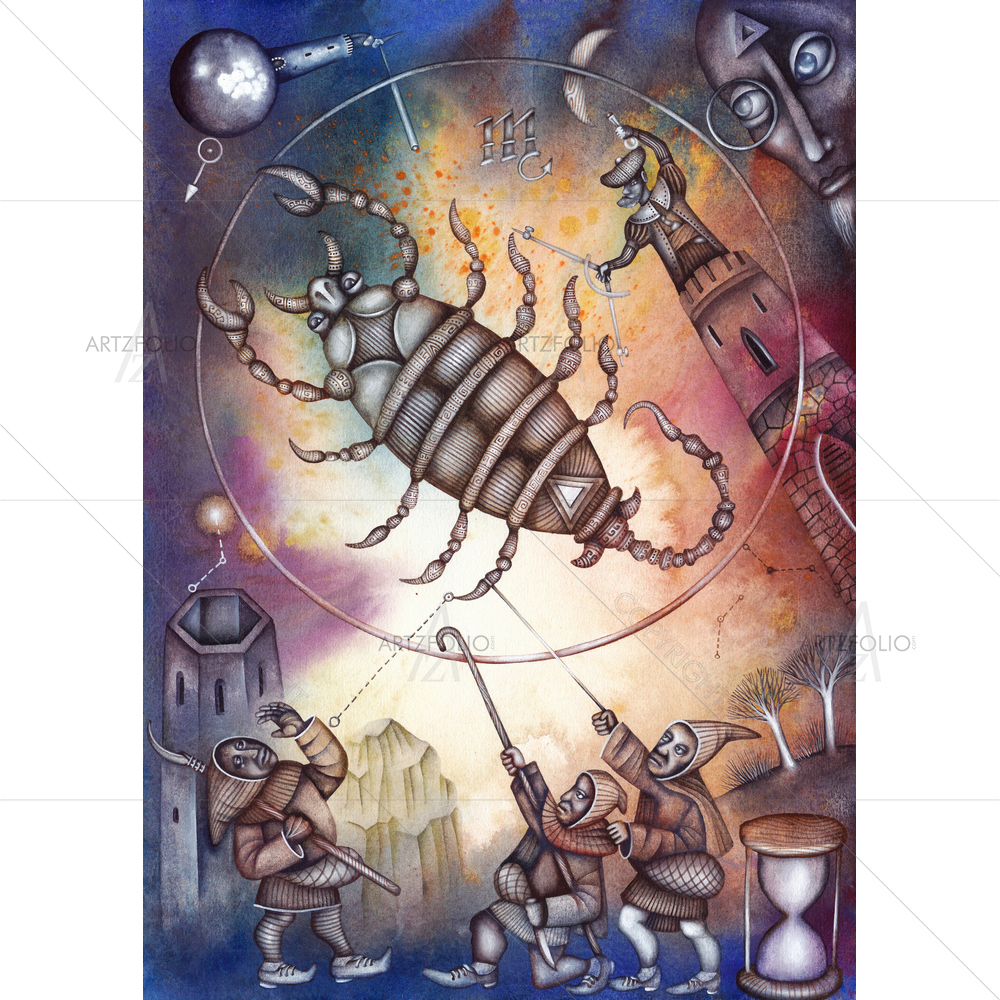 Zodiac Sign Scorpio D1 — custom-size art design 5009695