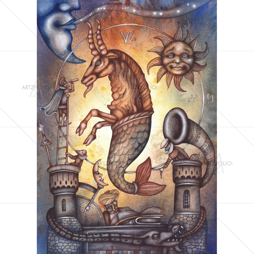 Zodiac Sign Capricorn D1 — custom-size art design 5009696