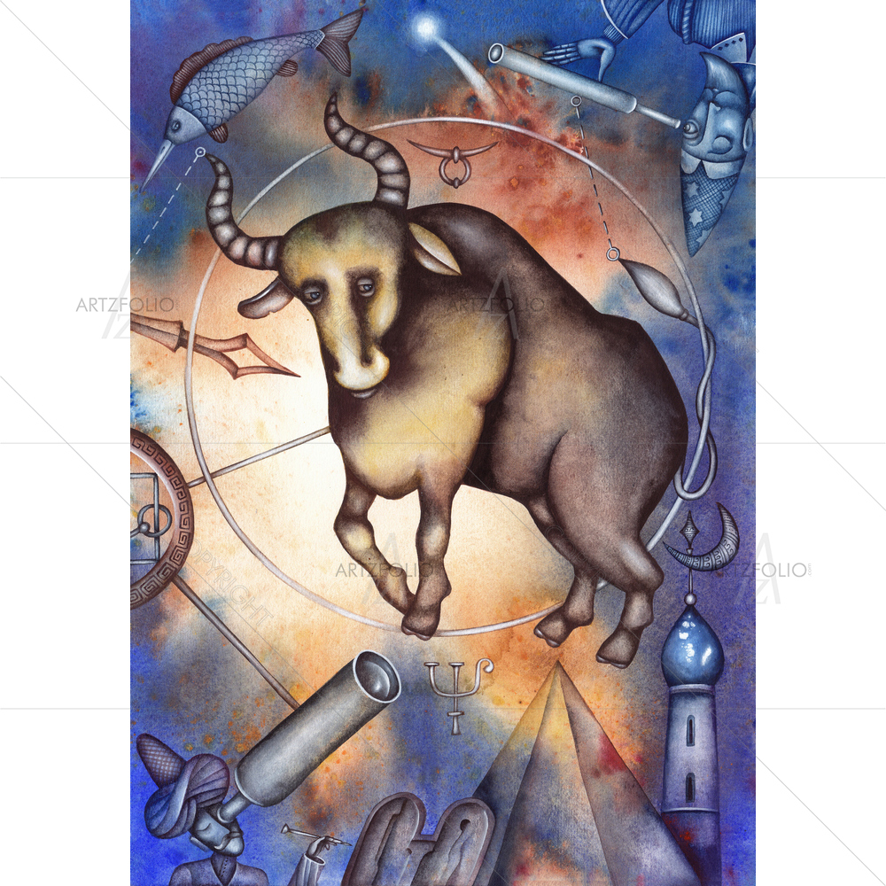 Zodiac Sign Taurus D1 — custom-size art design 5009697