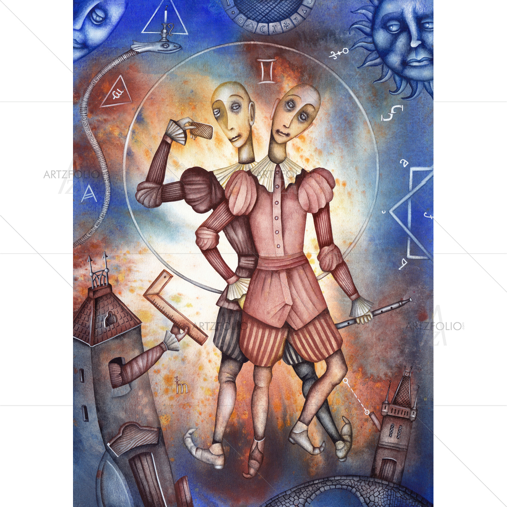 Zodiac Sign Gemini D1 — custom-size art design 5009698