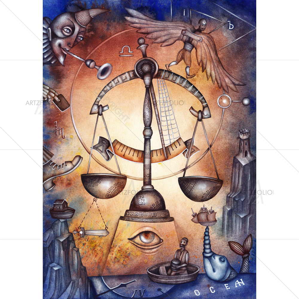 Zodiac Sign Libra D1 — Astrology custom art by ArtzFolio