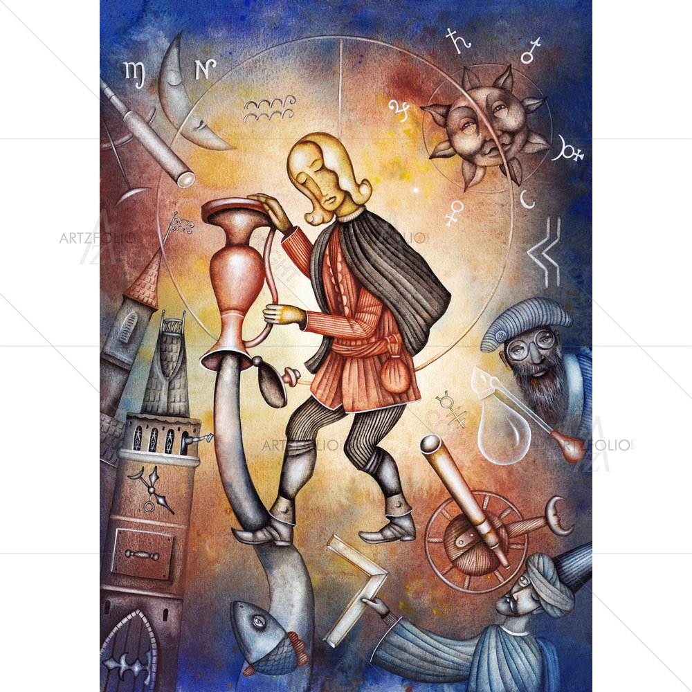 Zodiac Sign Aquarius D1 — Astrology custom art by ArtzFolio
