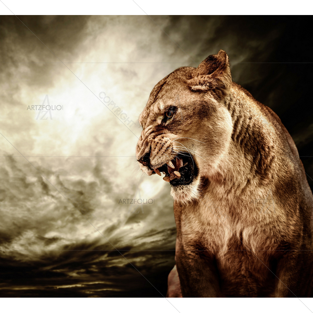 Roaring Lioness — custom-size art design 5009714
