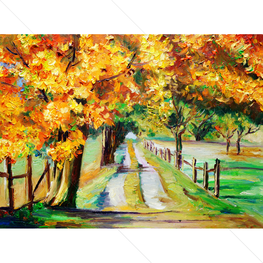 Country Road with Maple — custom-size art design 5009726