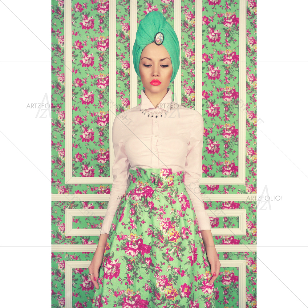 Floral Elegant Lady — custom-size art design 5009733