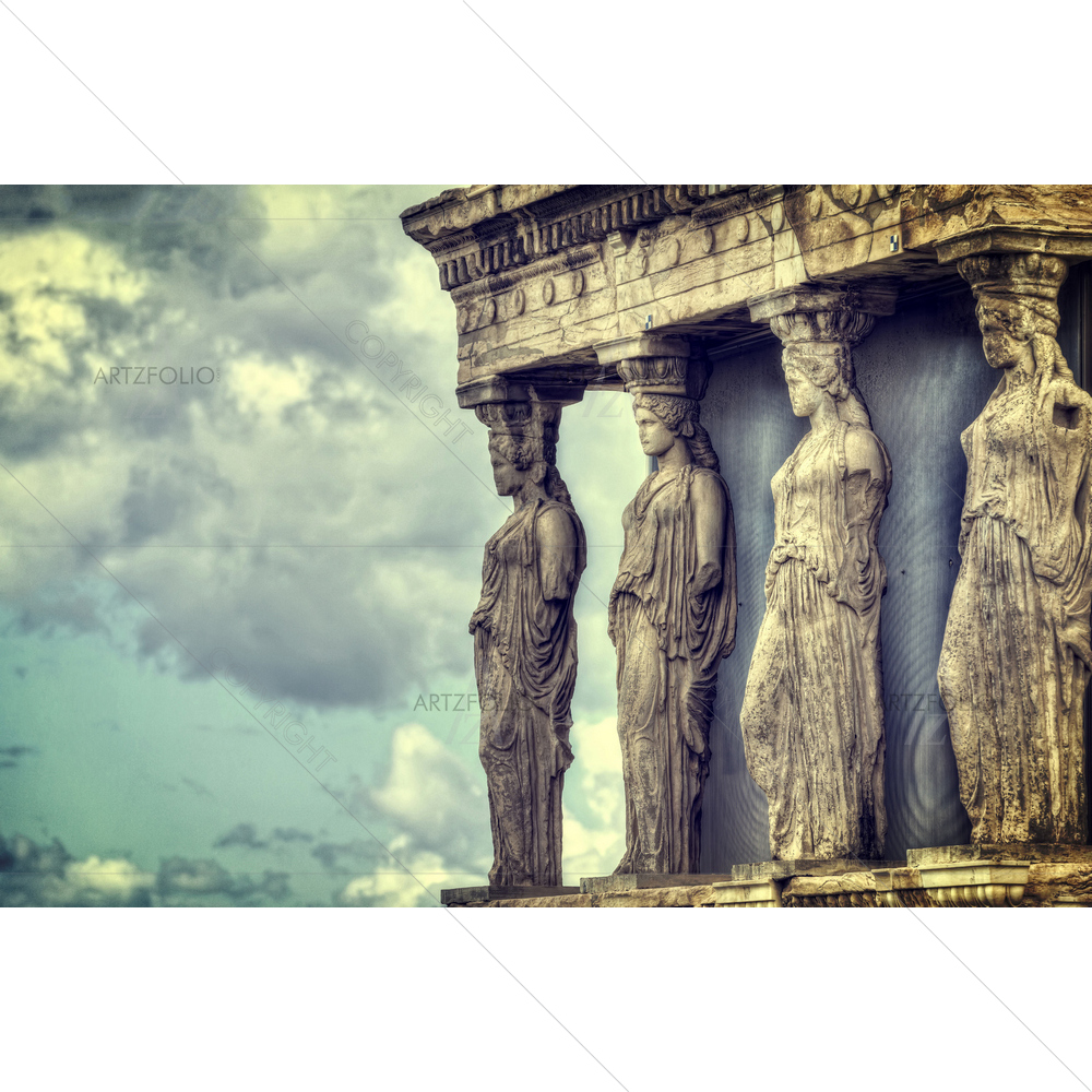 Caryatids in Erechtheum, Greece — Devotional custom art by ArtzFolio