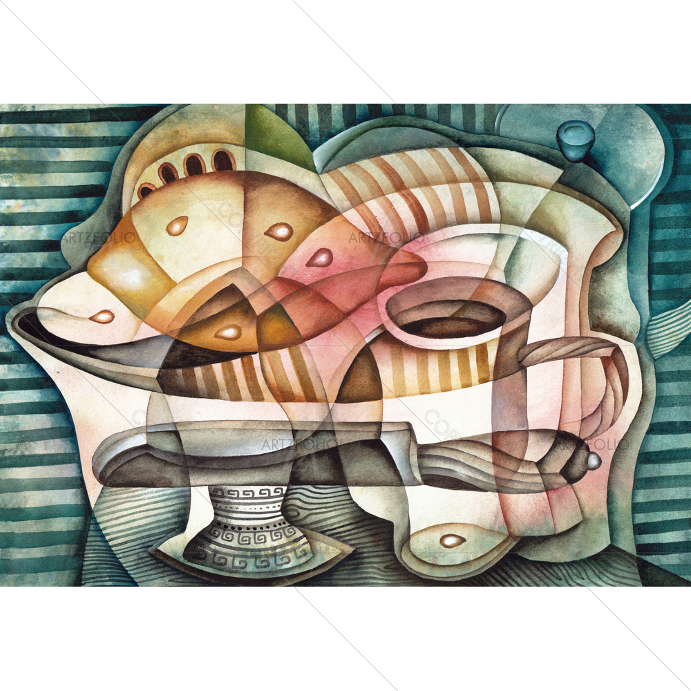 Still Life with Lemon — Cubism custom art by ArtzFolio